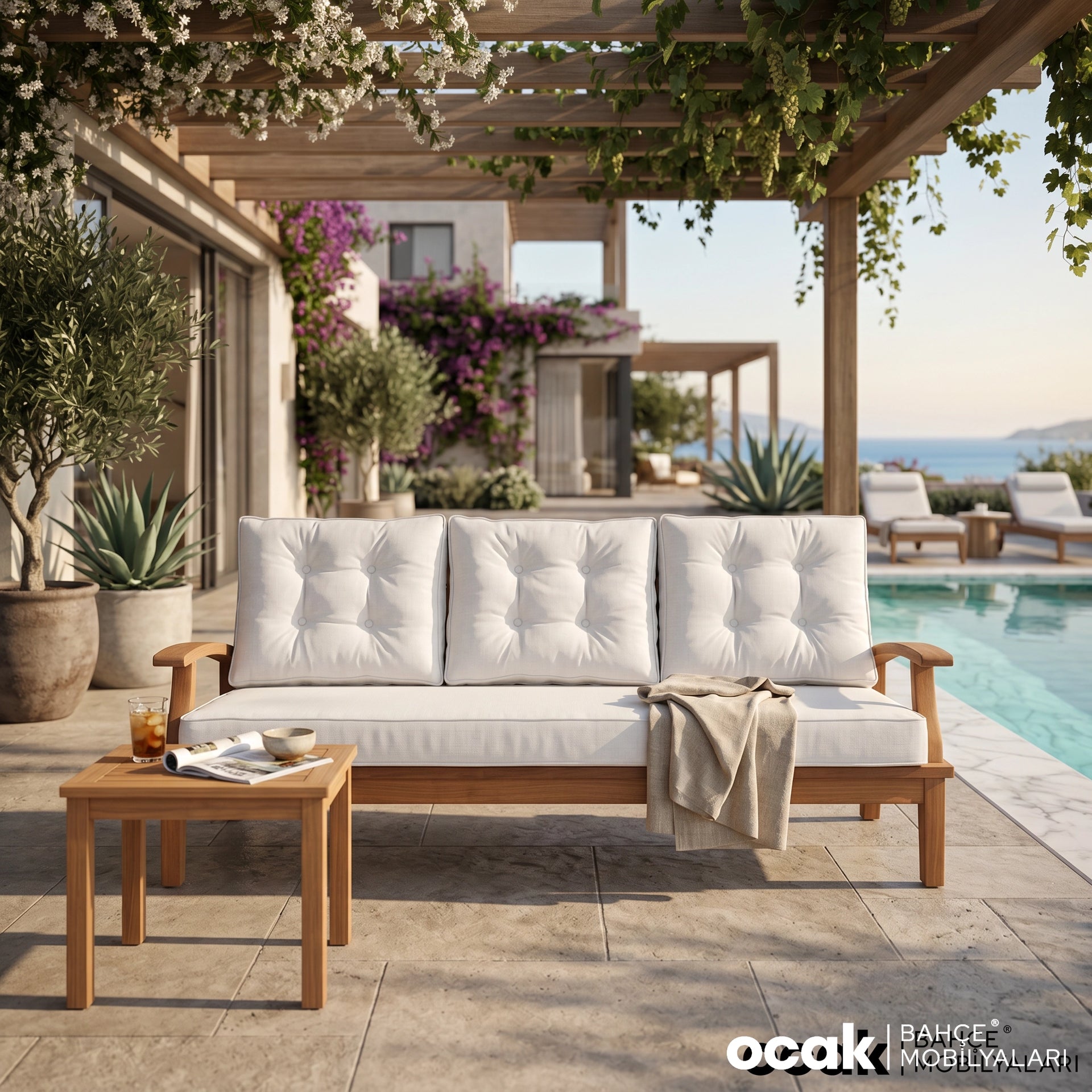 IROKO TREND - 3-SEATER SOFA - WITH CUSHIONS